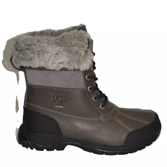 New! UGG Men\'s Butte Waterproof Leather Boots Dark Gray 5521 Size 7.5 US DD411